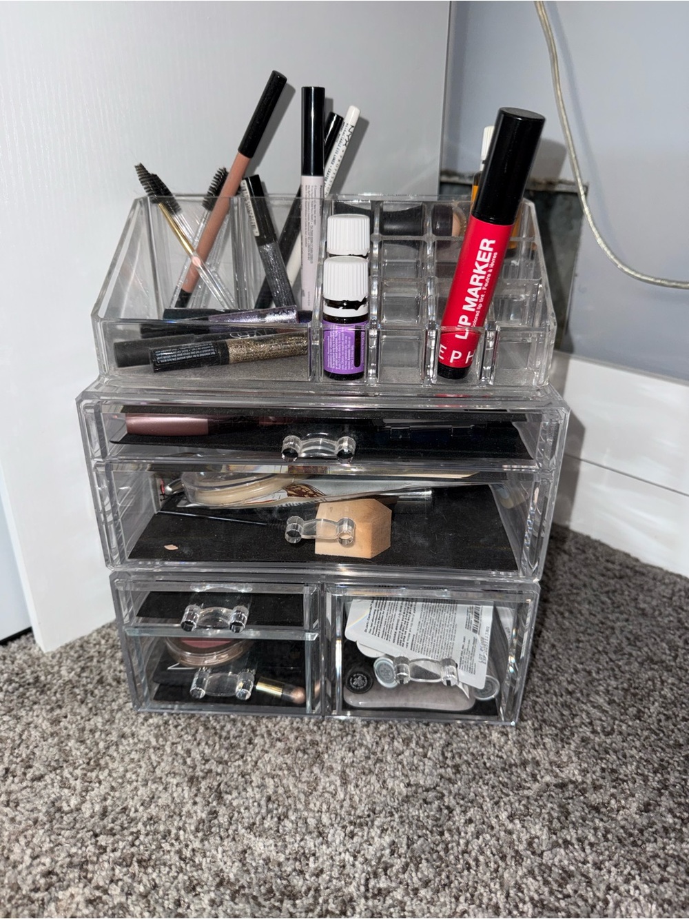 Clear Acrylic Makeup Organizer - 6 Drawer Cosmetic Storage